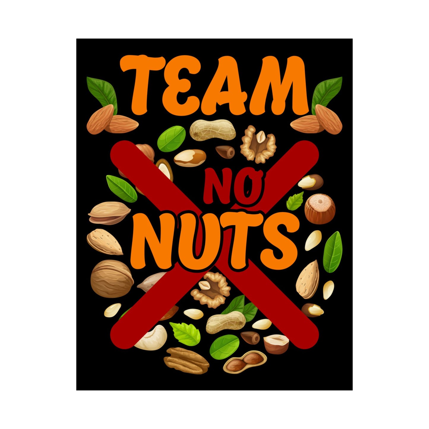 Gender Reveal Team No Nuts Girl Matching Family Baby Party - Wall Art
