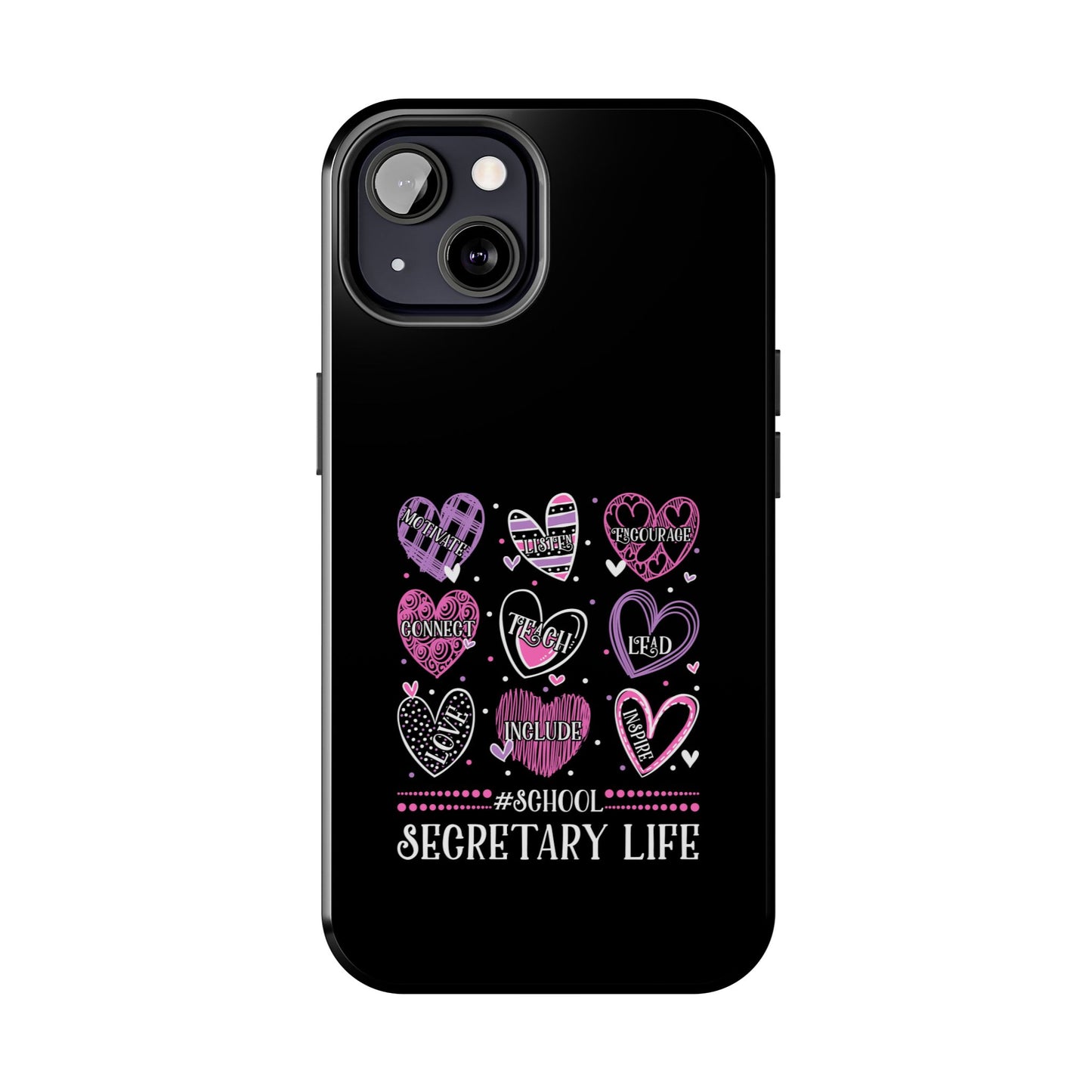 School Secretary Hearts Valentine Valentines Day - Tough Phone Case