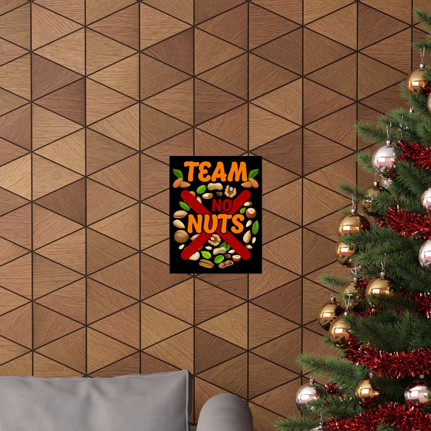 Gender Reveal Team No Nuts Girl Matching Family Baby Party - Wall Art