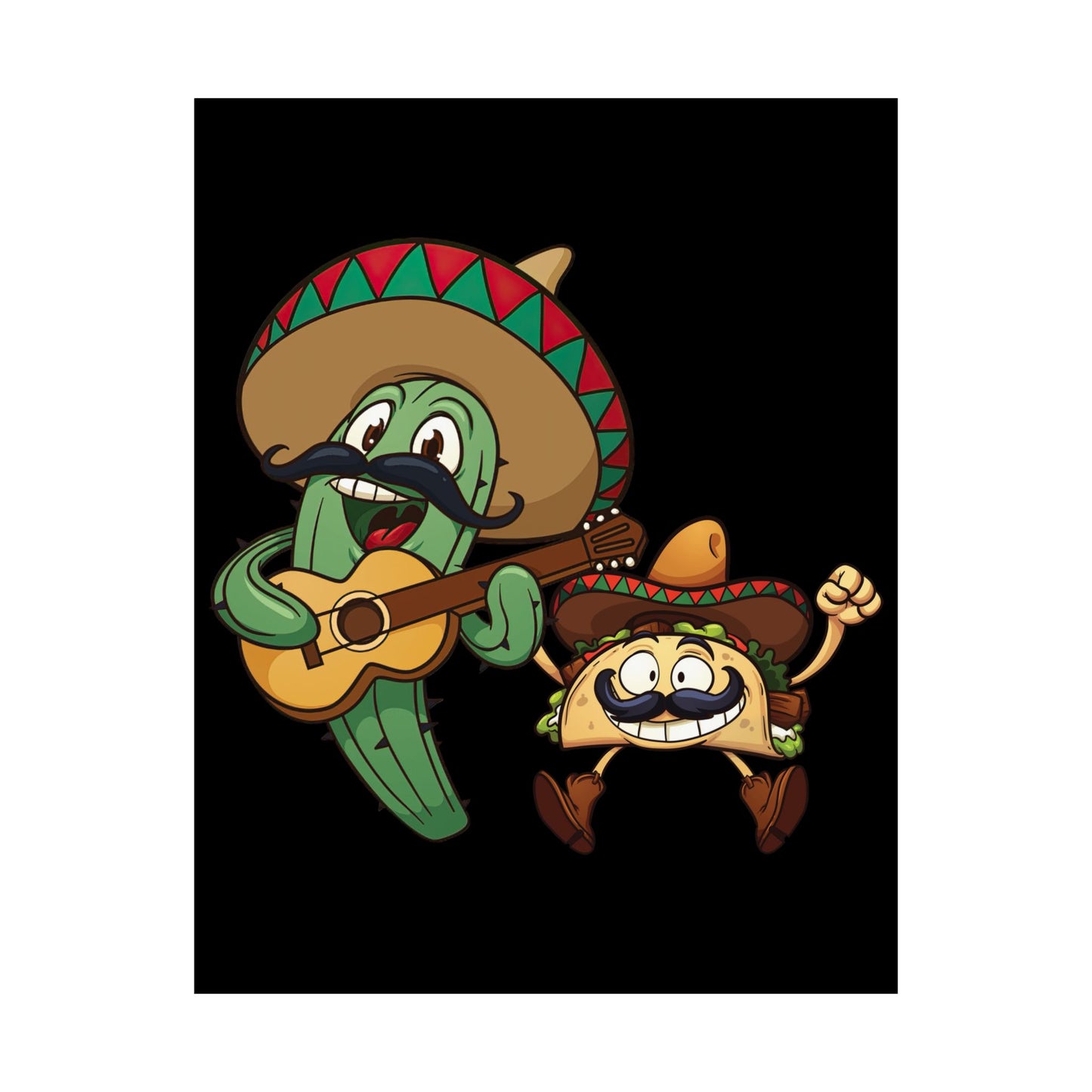 Guitar Mexico Fiesta Cactus Guitarist Sombrero Cinco De Mayo - Wall Art