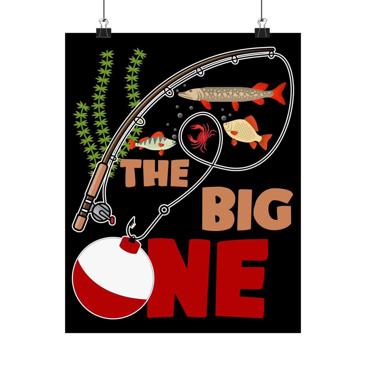 Kids Fishing The Big One Year 1St First Birthday Little Fisherman - Wall Art