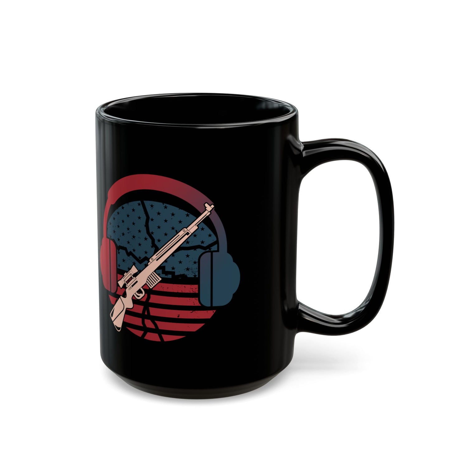 Retro Patriotic Skeet Trap Sporting Clays Shooting Sports - Black Mug