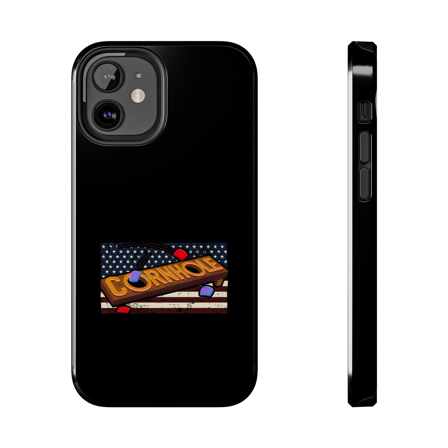 American Flag Cornhole - Rex Valentine Design - Tough Phone Case