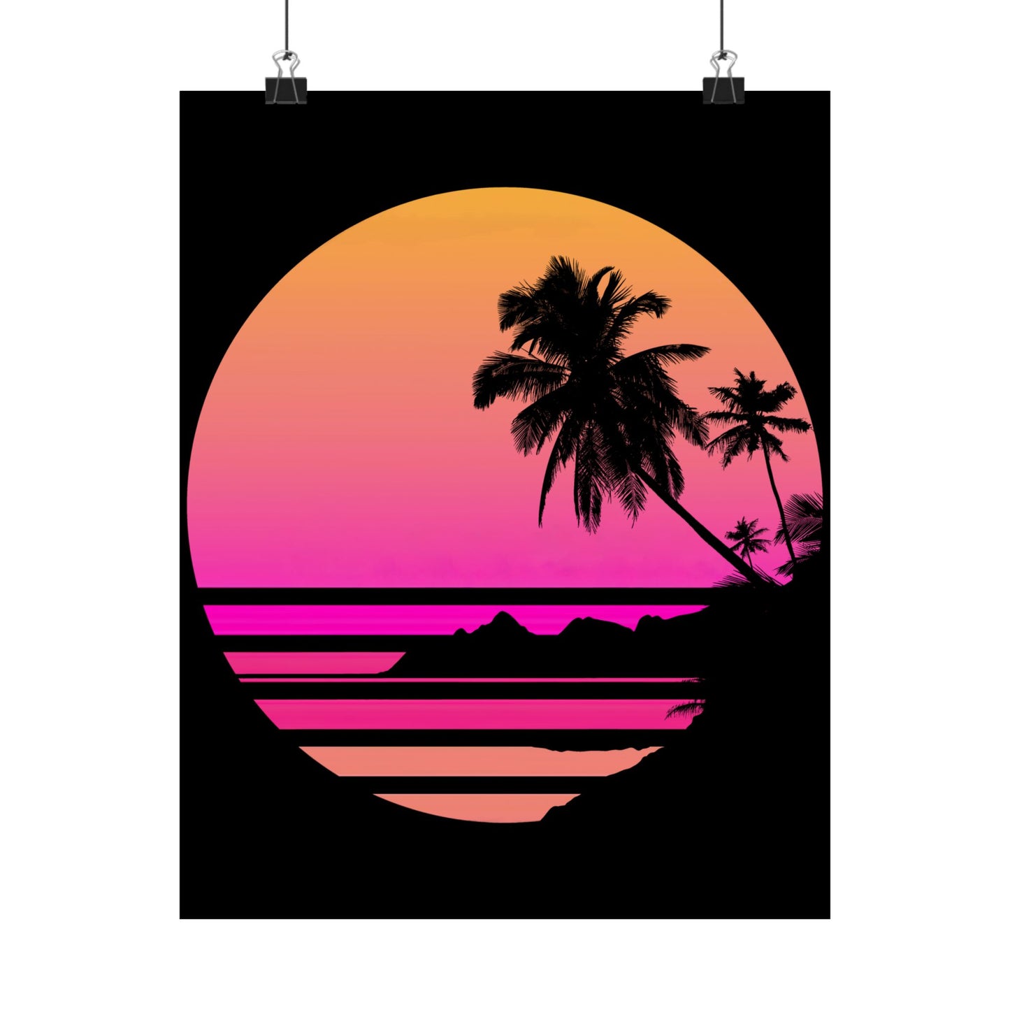 Palm Tree Shirt Tropical Beach Vintage Retro Style 70S 80S - Wall Art
