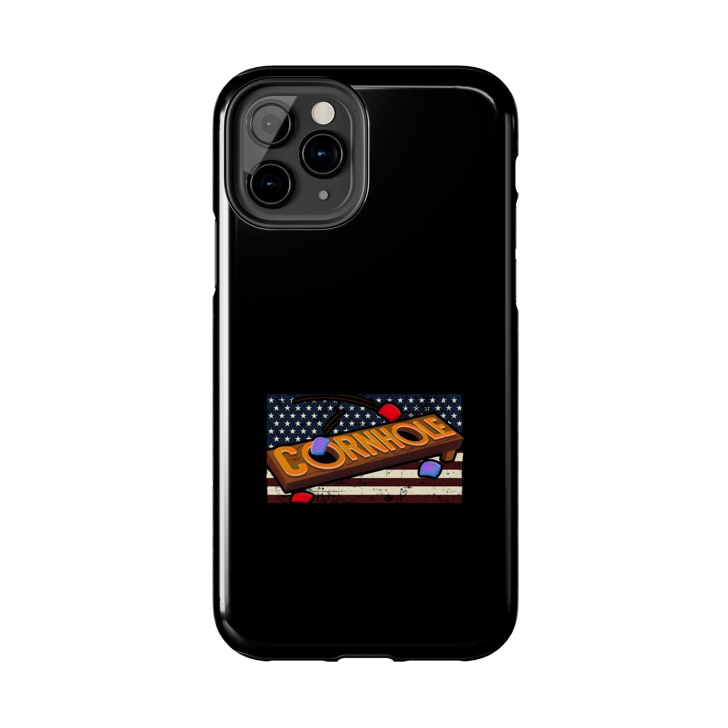 American Flag Cornhole - Rex Valentine Design - Tough Phone Case