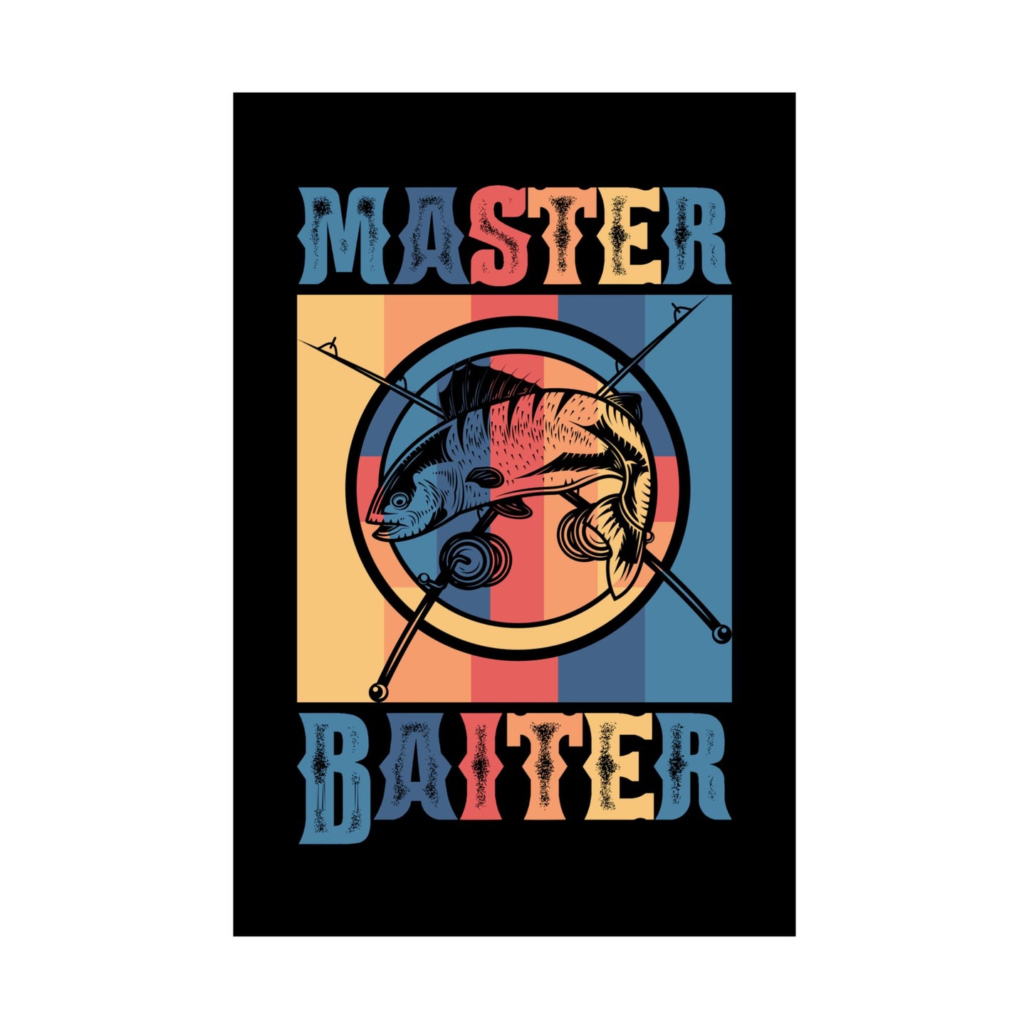 Master Baiter Vintage Bass Fishing Funny Camping - Wall Art