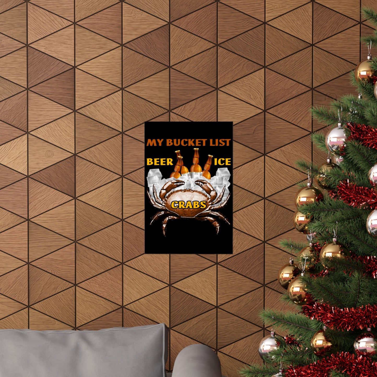 Crab Boil Gift Seafood Bucket List Beer Ice Crabs - Wall Art