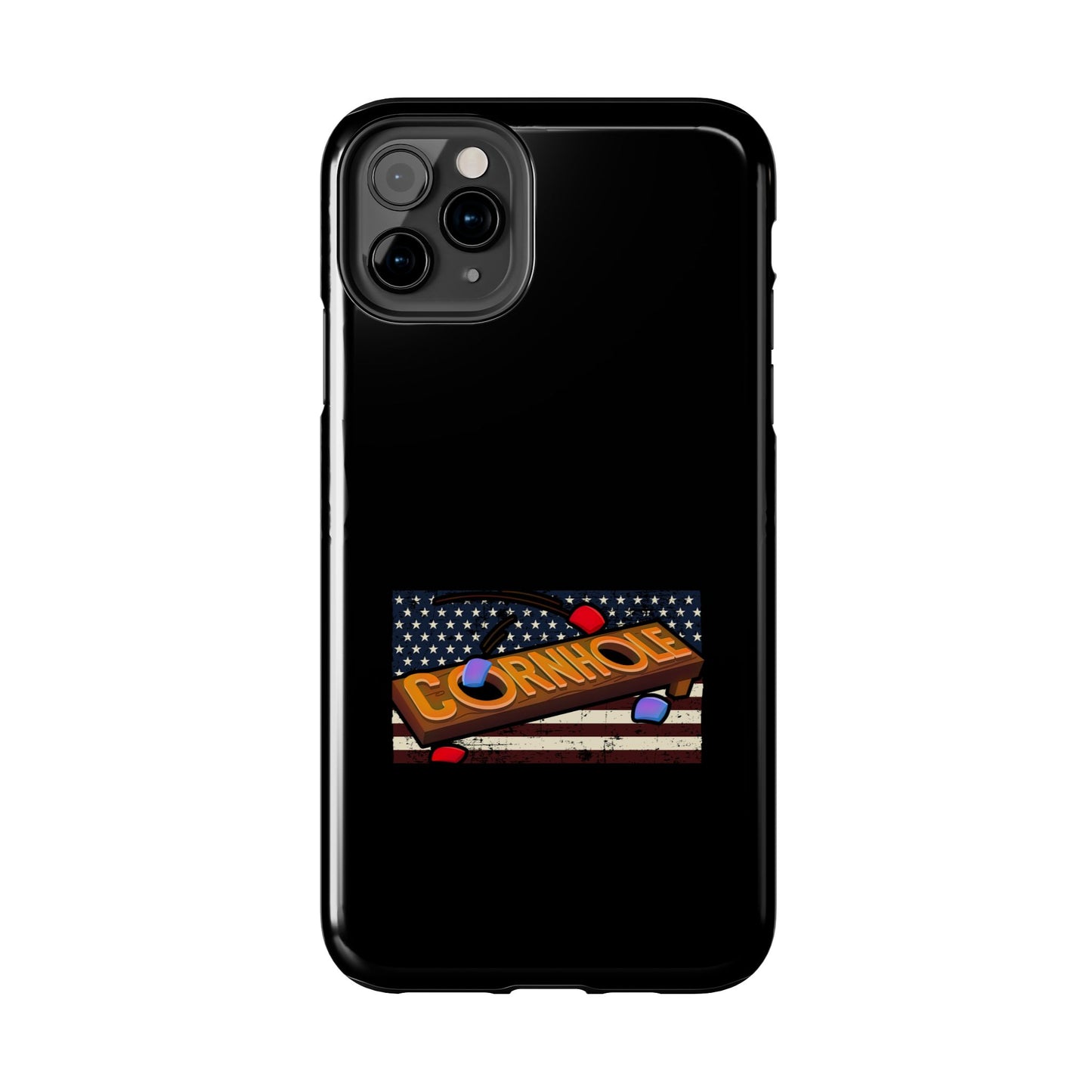 American Flag Cornhole - Rex Valentine Design - Tough Phone Case