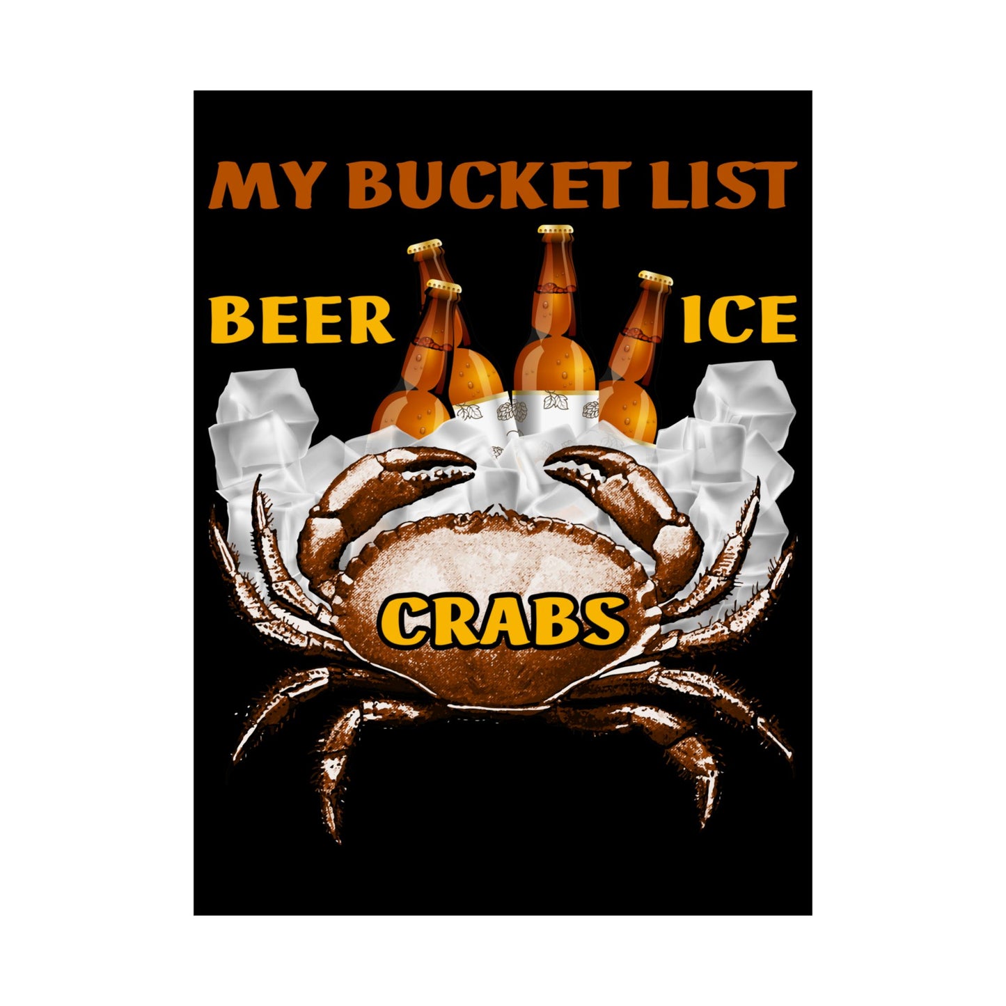 Crab Boil Gift Seafood Bucket List Beer Ice Crabs - Wall Art
