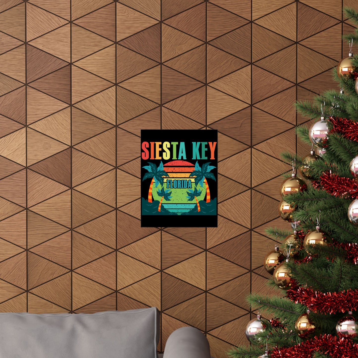 Siesta Key Beach Florida Fl Vintage Vaporwave Retro 80S - Wall Art
