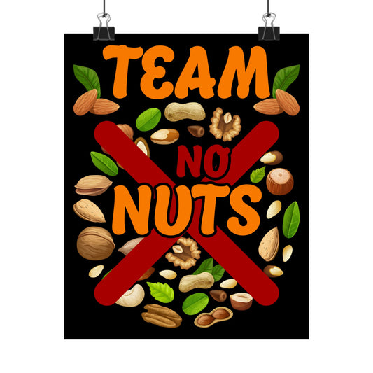 Gender Reveal Team No Nuts Girl Matching Family Baby Party - Wall Art