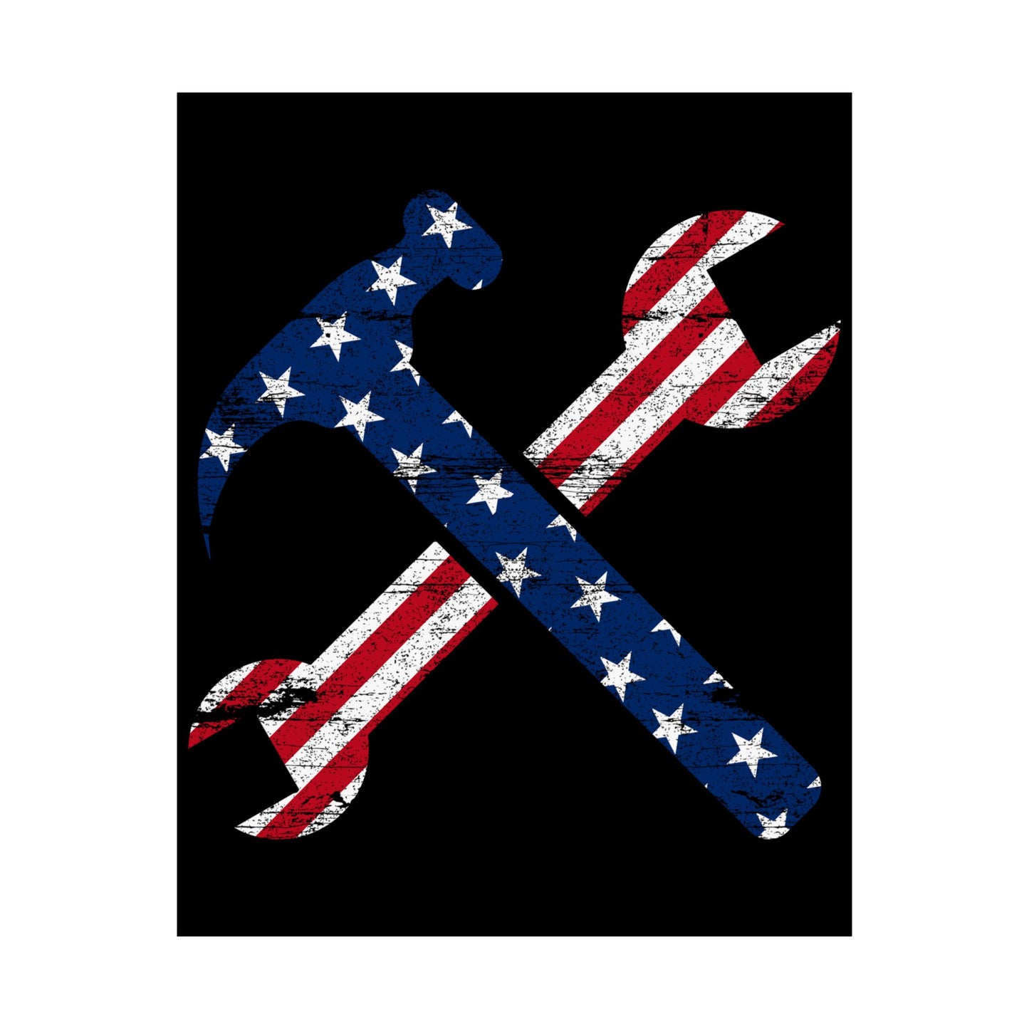 American Flag Ironworker And Tools - Wall Art