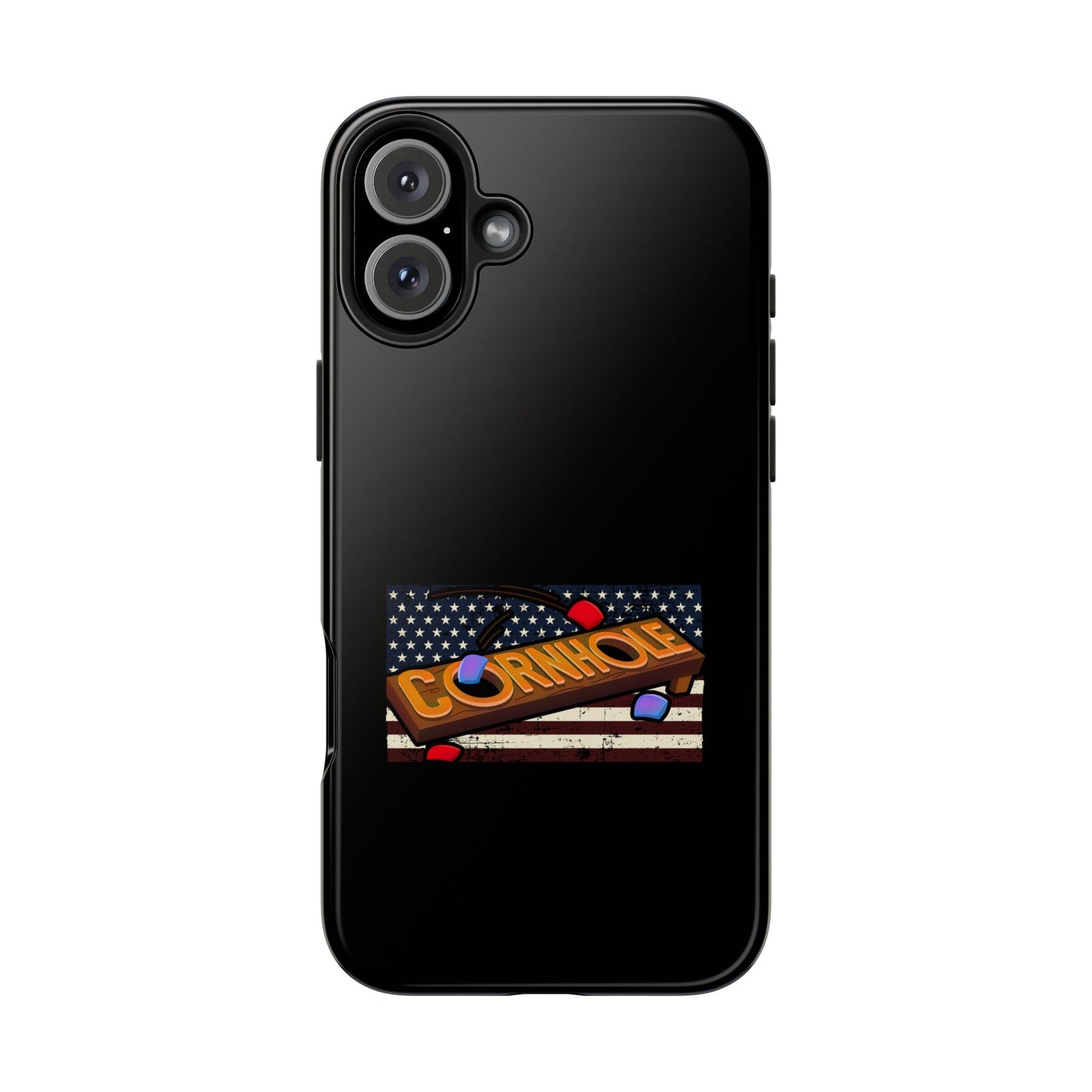 American Flag Cornhole - Rex Valentine Design - Tough Phone Case