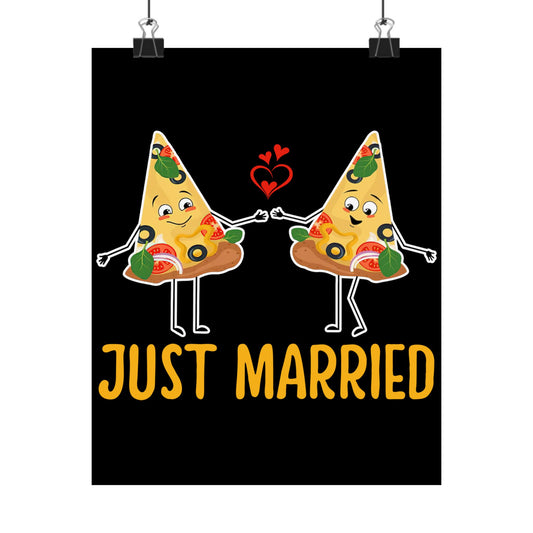 Just Married Pizza Slice - Wall Art