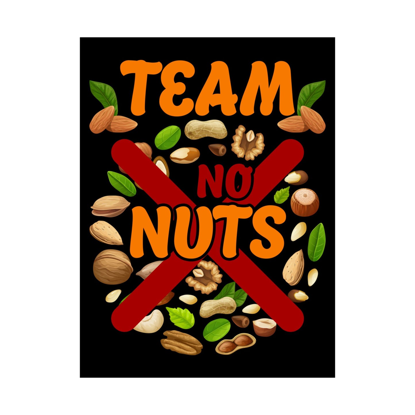 Gender Reveal Team No Nuts Girl Matching Family Baby Party - Wall Art