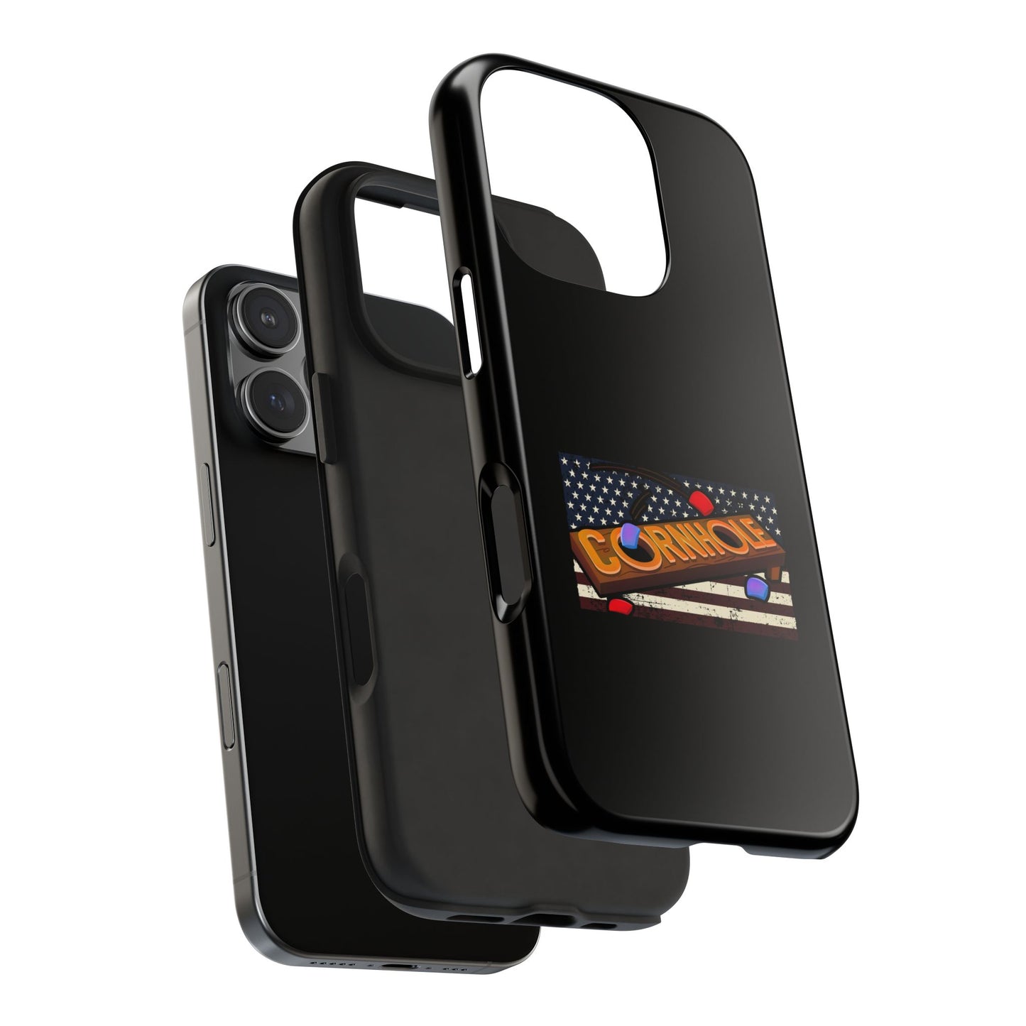 American Flag Cornhole - Rex Valentine Design - Tough Phone Case