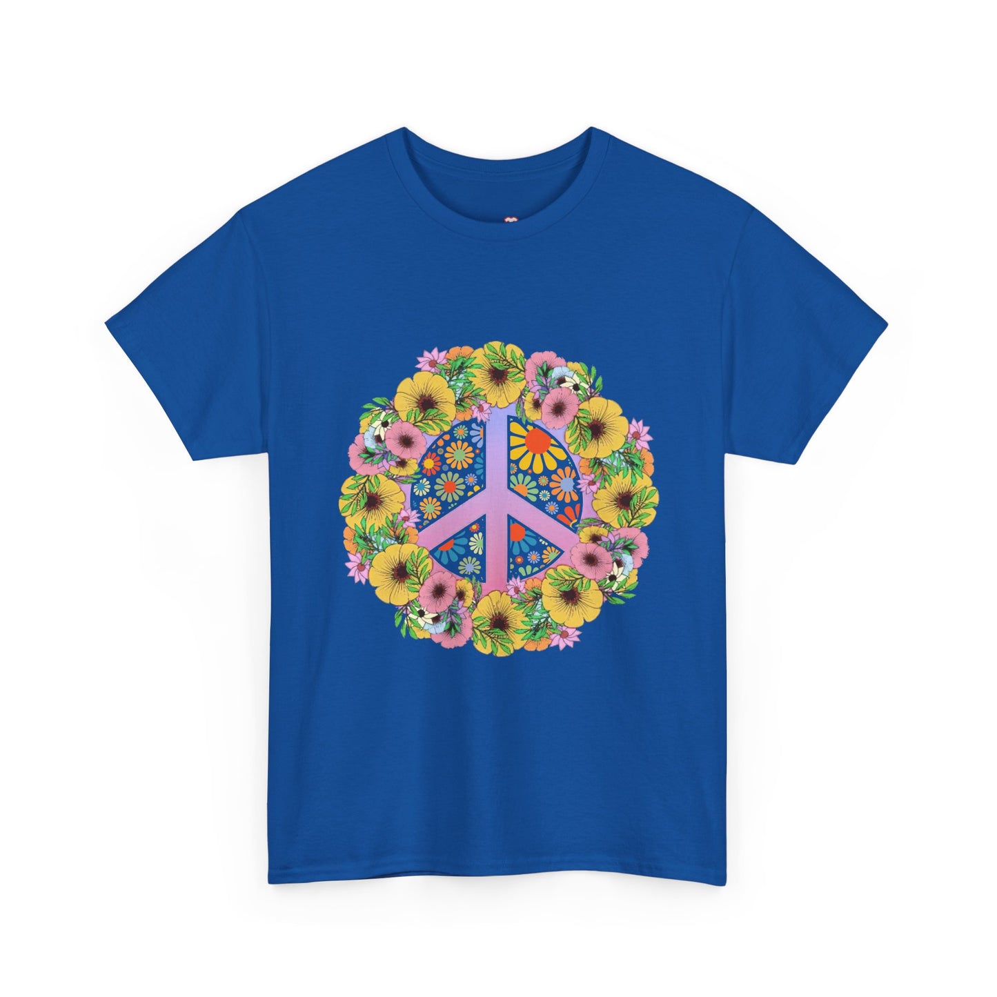 Peace Sign Bright Colorful Flower 60S 70S - Unisex T-Shirt
