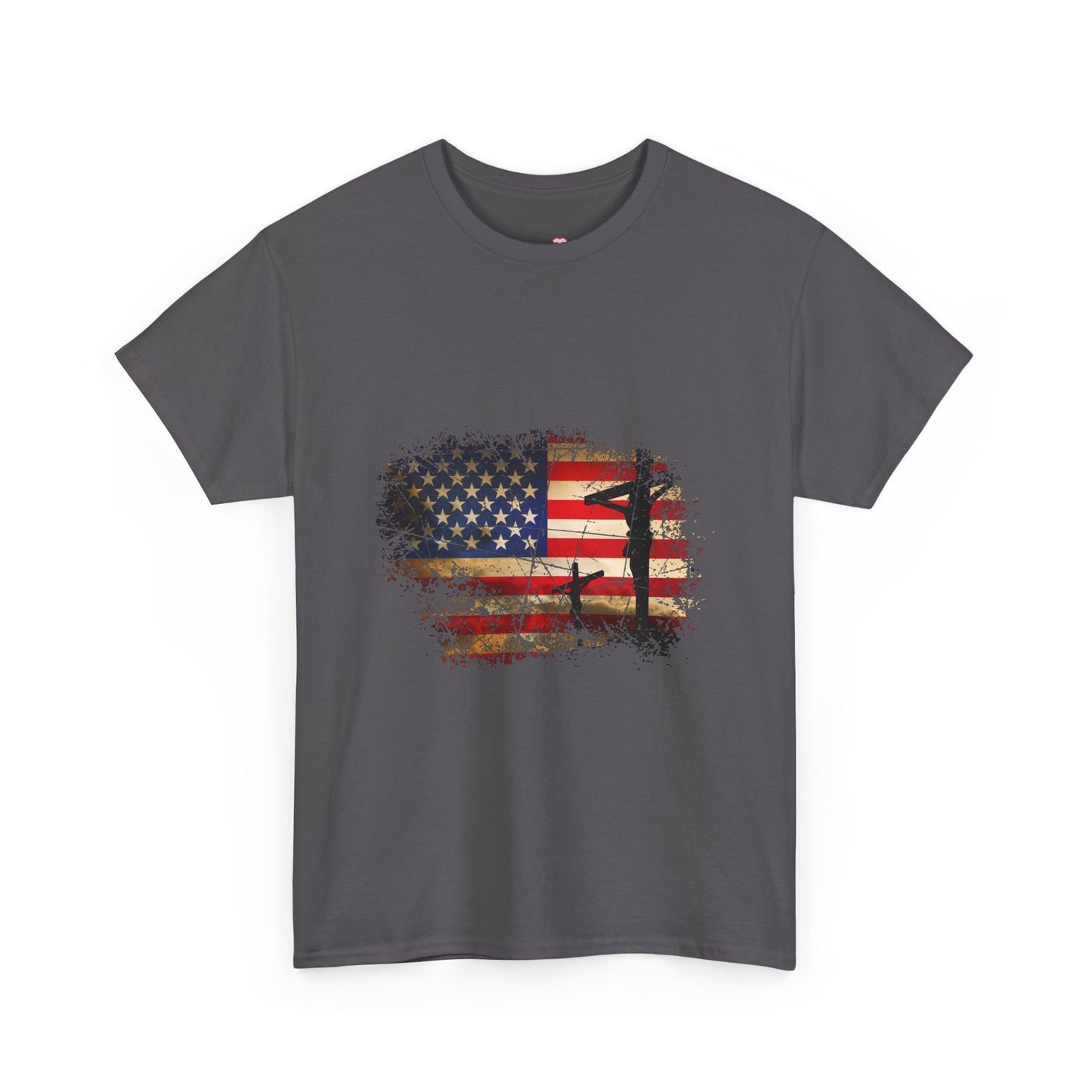 Cross Christ American Flag Pride Hand Christian Lover Gift - Unisex T-Shirt