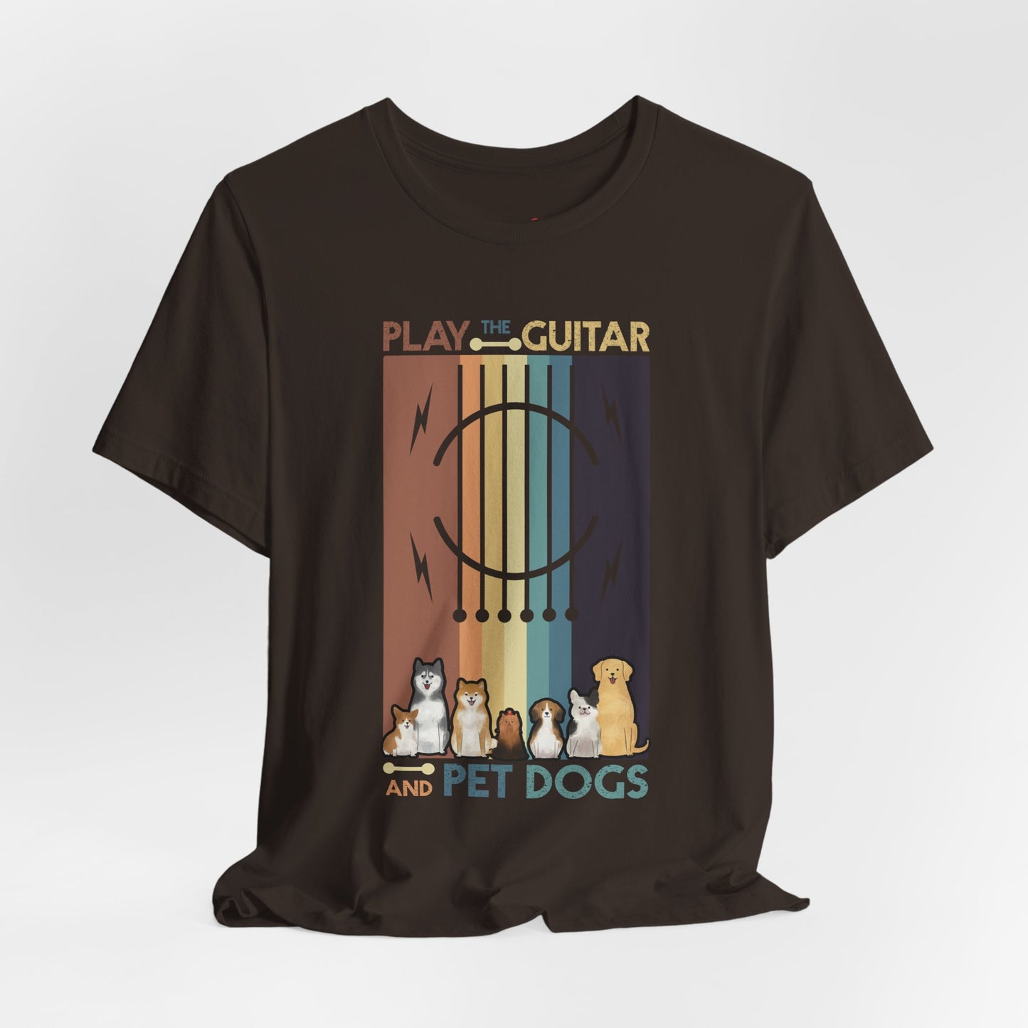 Retro Guitar Player Saying Dog Owner Guitarist I Pet Dogs T-shirt