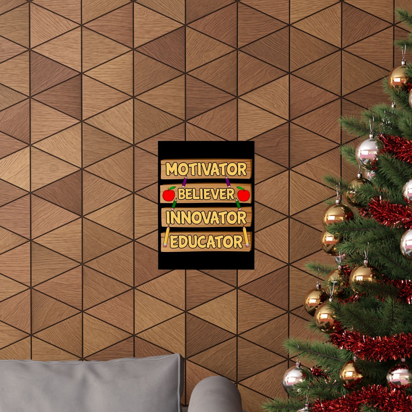 Teacher Motivator Believer Innovator Educator - Wall Art