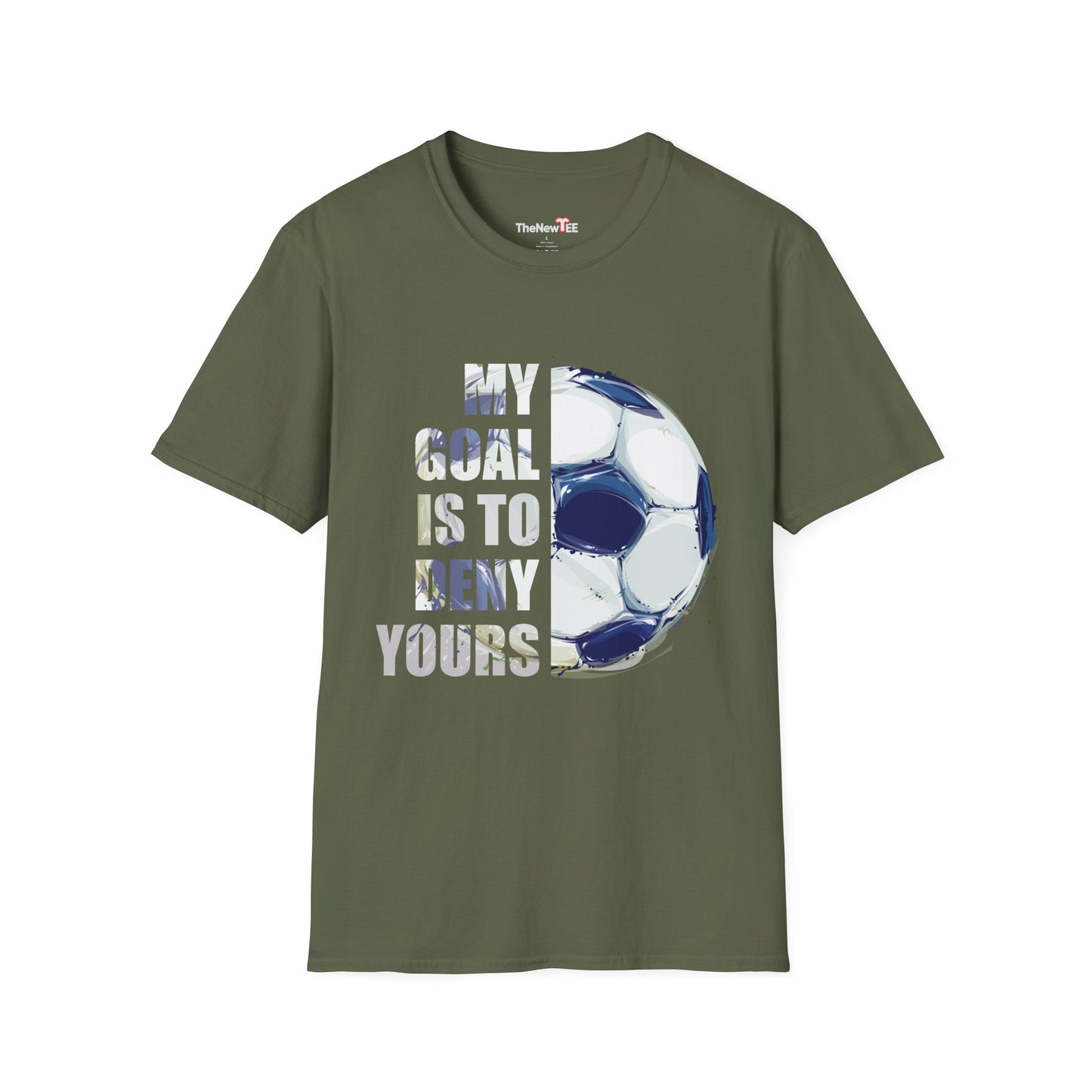 Soccer Goalkeeper T-Shirt – “My Goal Is To Deny Yours” Graphic Tee