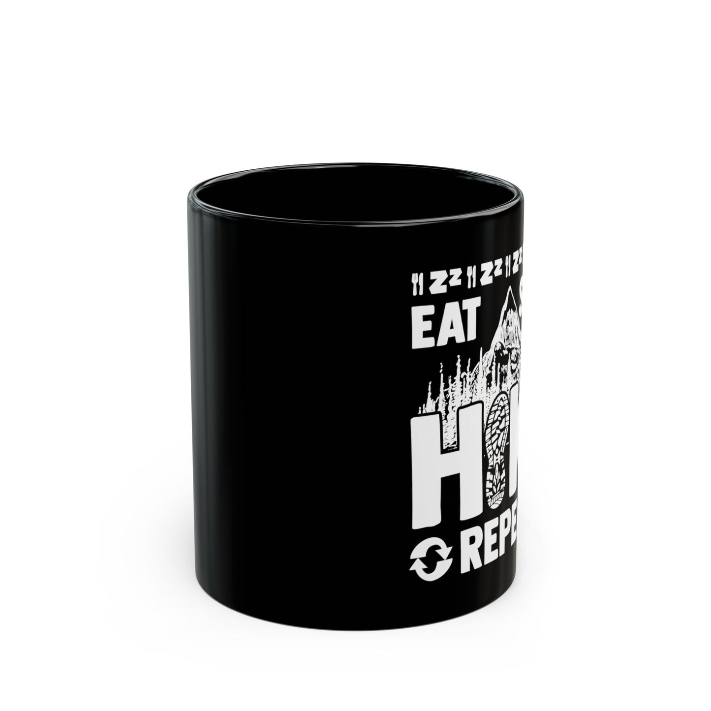 Eat Sleep Hike Repeat Shirt Funny Hiker Mountain Nature - Black Mug
