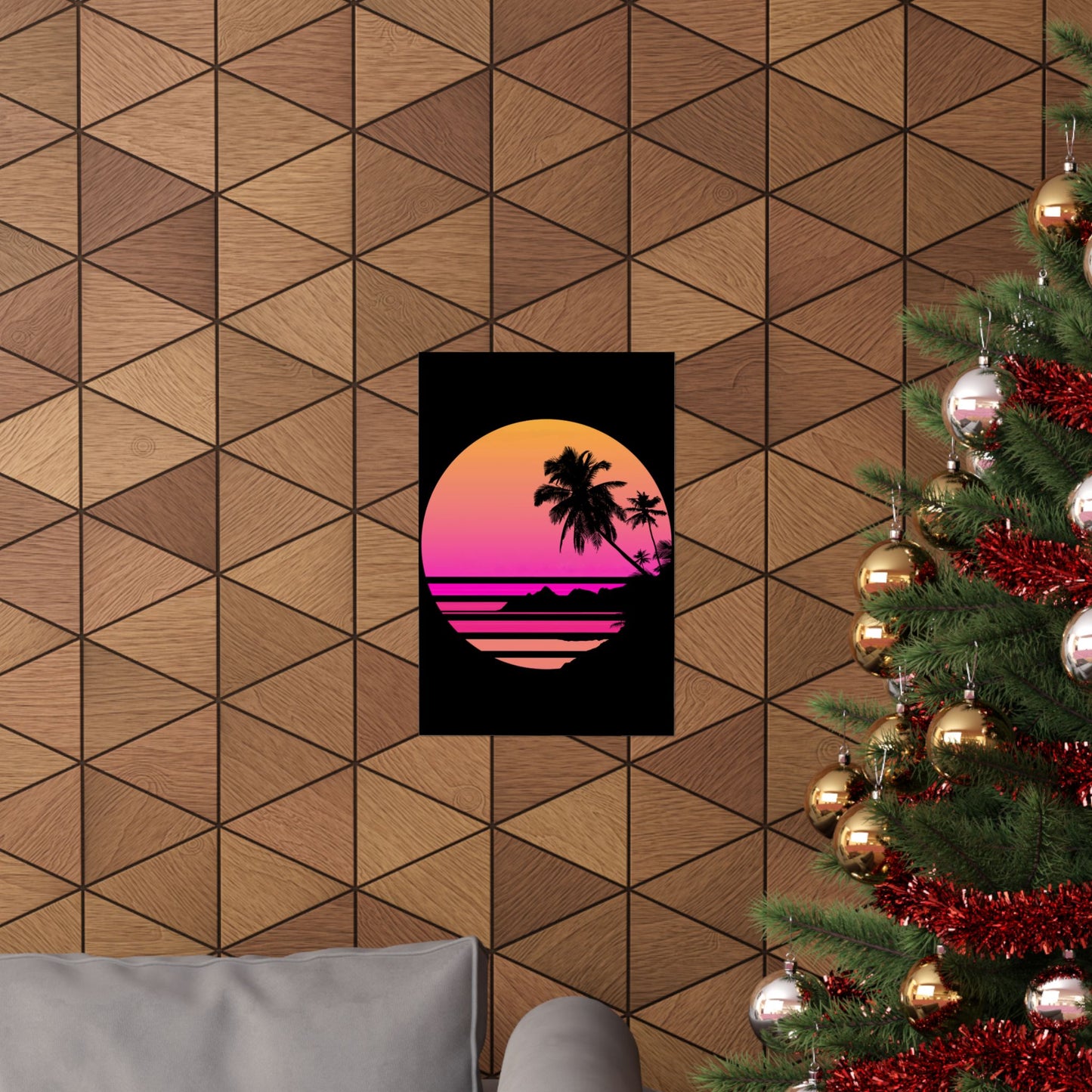 Palm Tree Shirt Tropical Beach Vintage Retro Style 70S 80S - Wall Art
