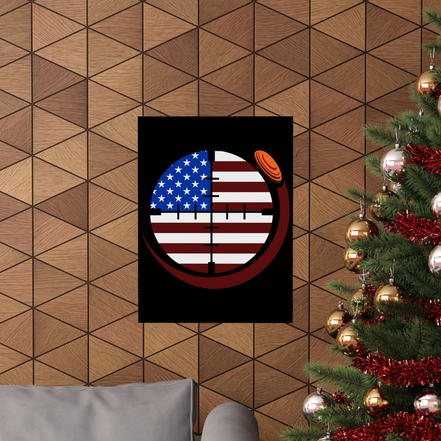 Retro Patriotic Skeet Trap Sporting Clays Shooting Sports - Wall Art