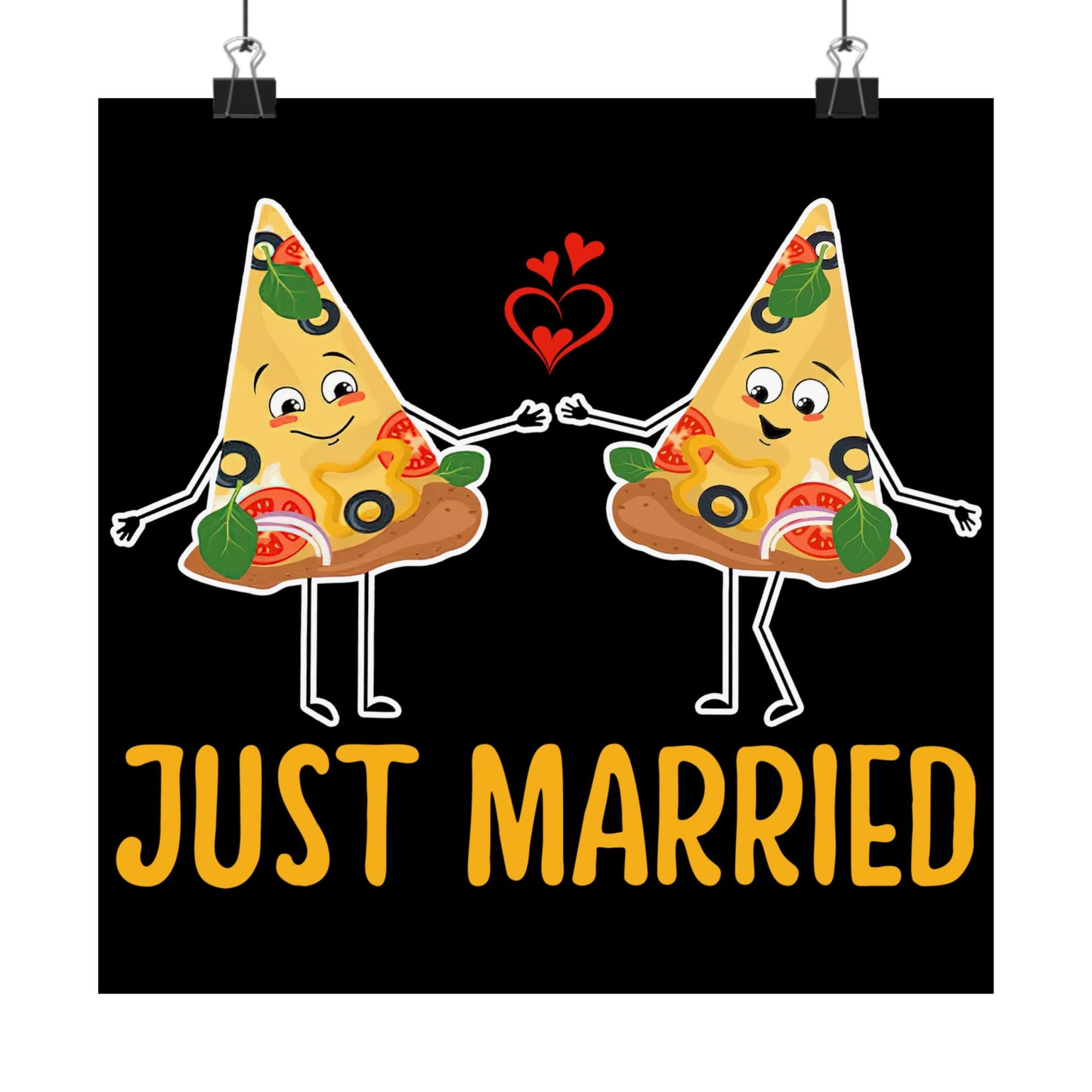 Just Married Pizza Slice - Wall Art