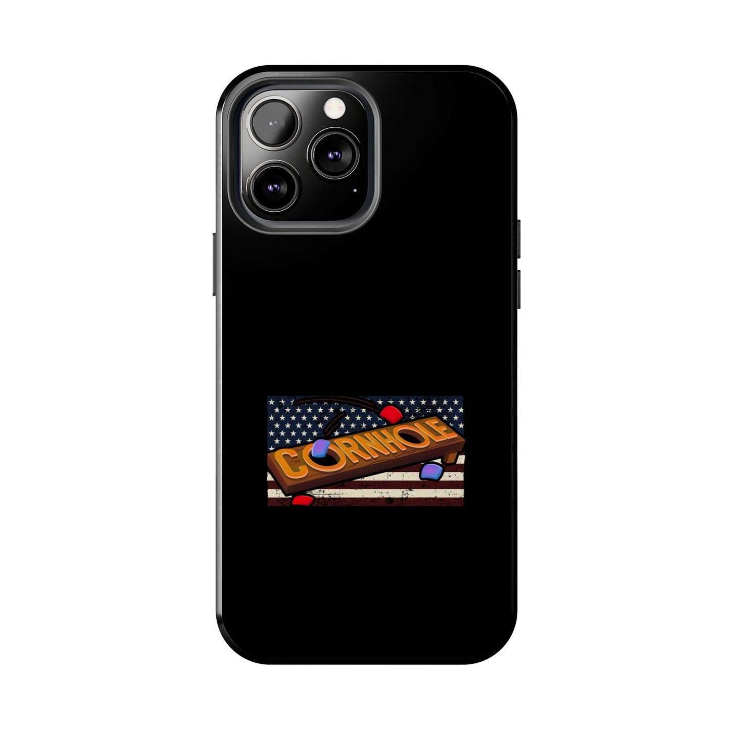 American Flag Cornhole - Rex Valentine Design - Tough Phone Case