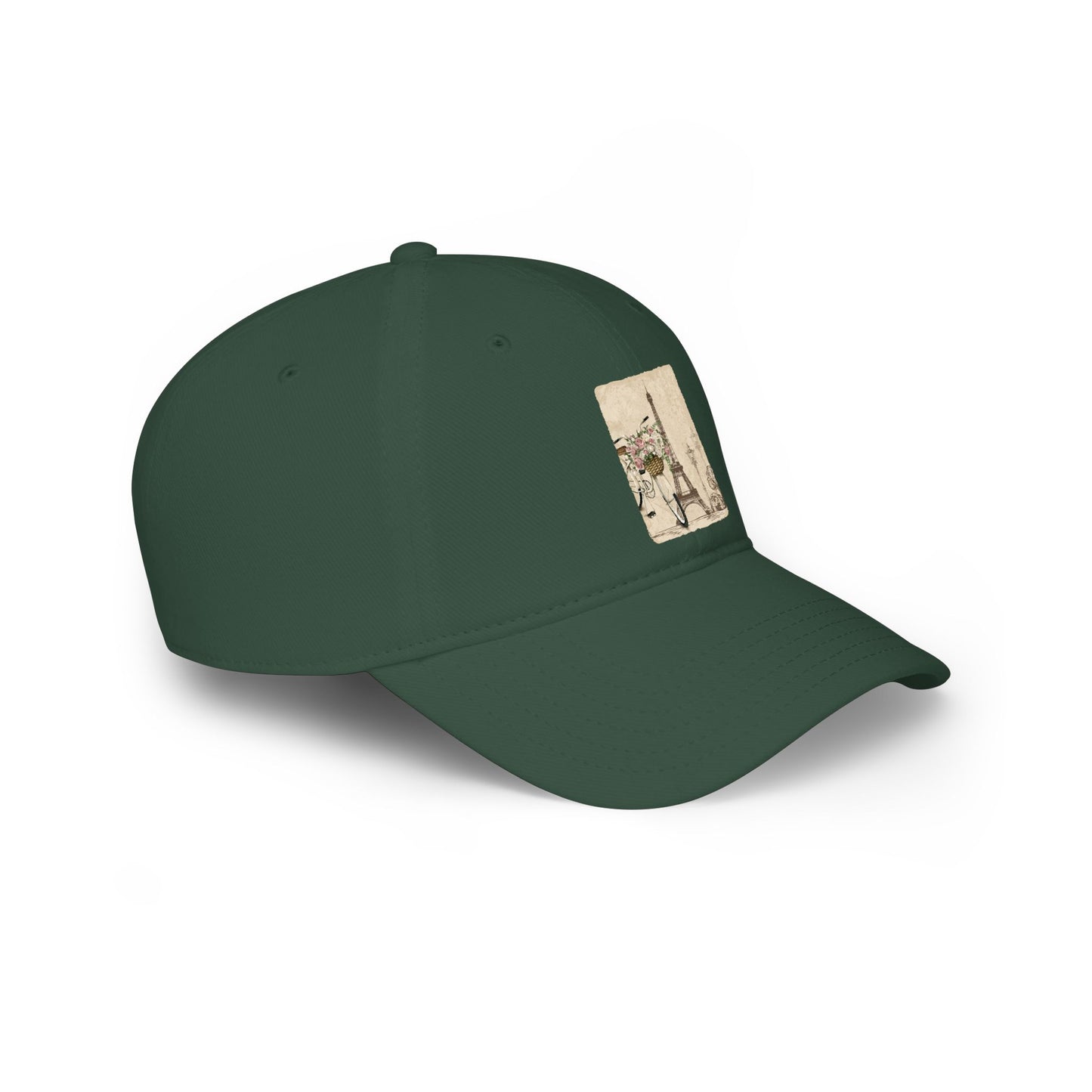 Paris Eiffel Tower Vintage Sketch Low Profile Baseball Cap