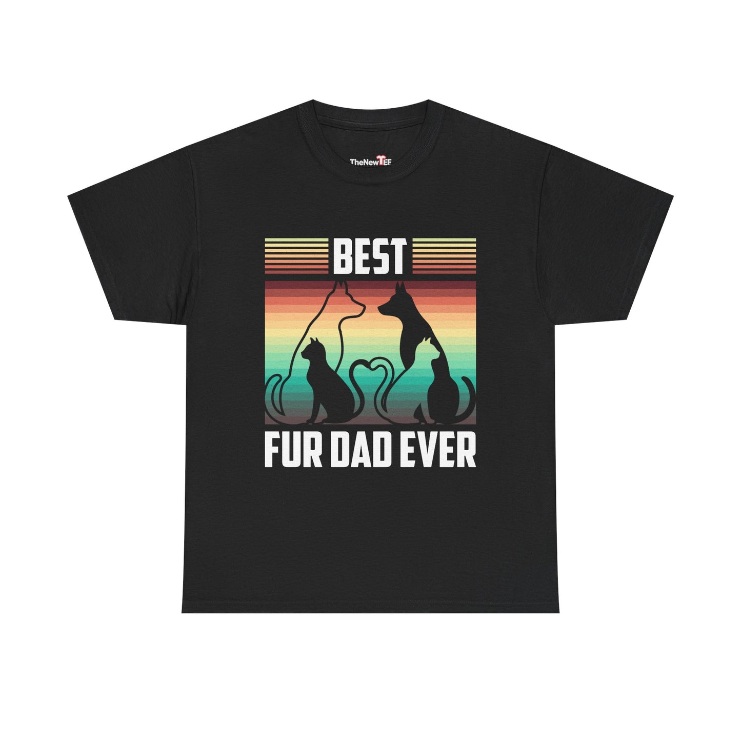 Funny Best Fur Dad Ever Vintage Retro Dog And Cat Owner - Unisex T-Shirt