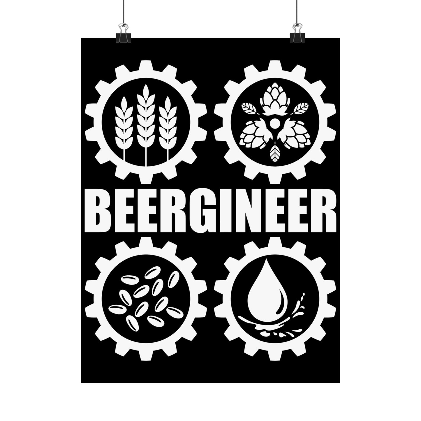 Beergineer Homebrew Home Brewing Craft Beer Brewer - Wall Art