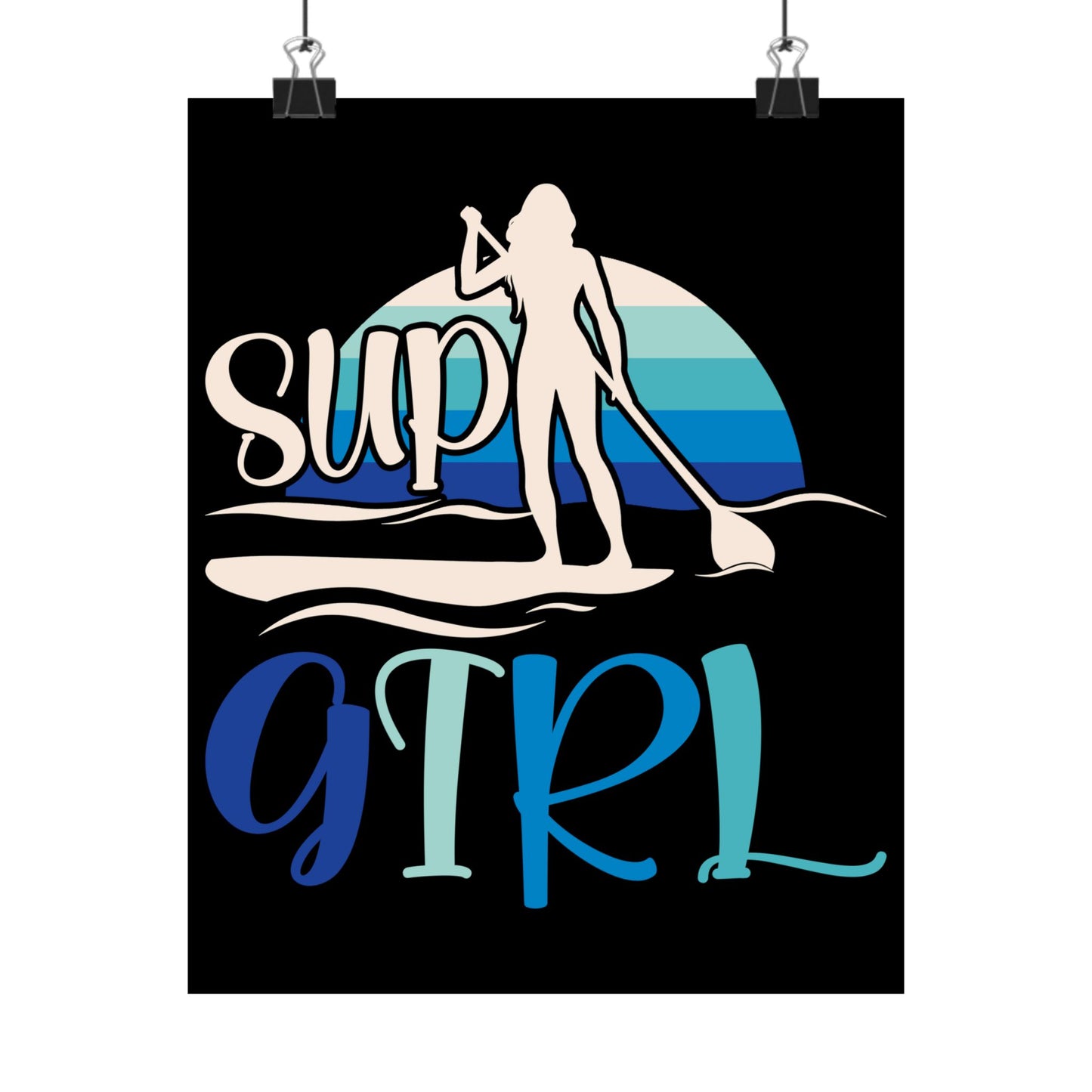 Sup Girl Shirt Stand Up Paddle Boarding Female - Wall Art
