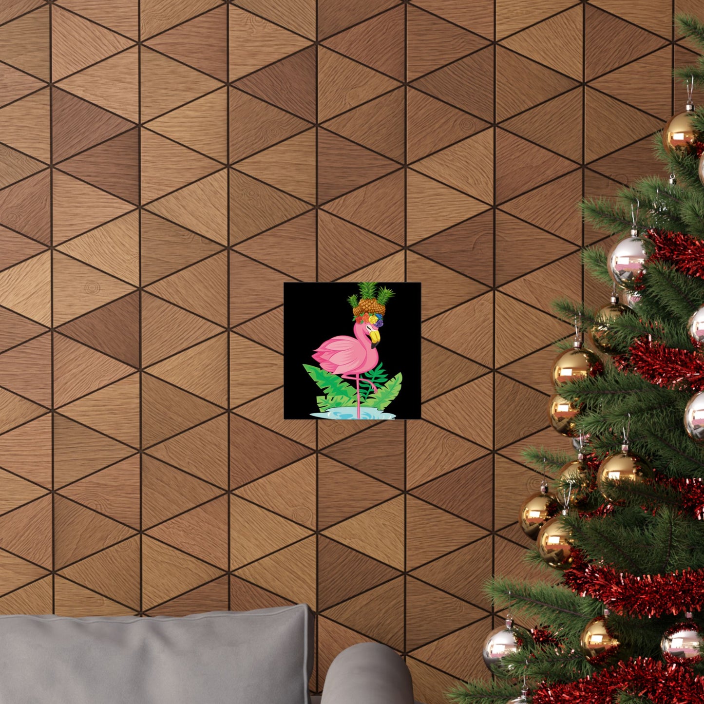 Funny Flamingo Pineapple Pun Lover Gift Pine Mingo - Wall Art