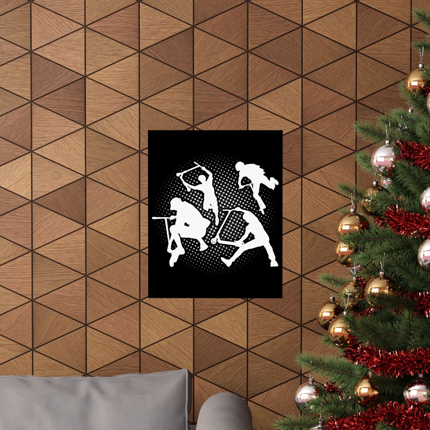 Scooter Stunt Silhouette Matte Poster — Extreme Freestyle Scooter Wall Art