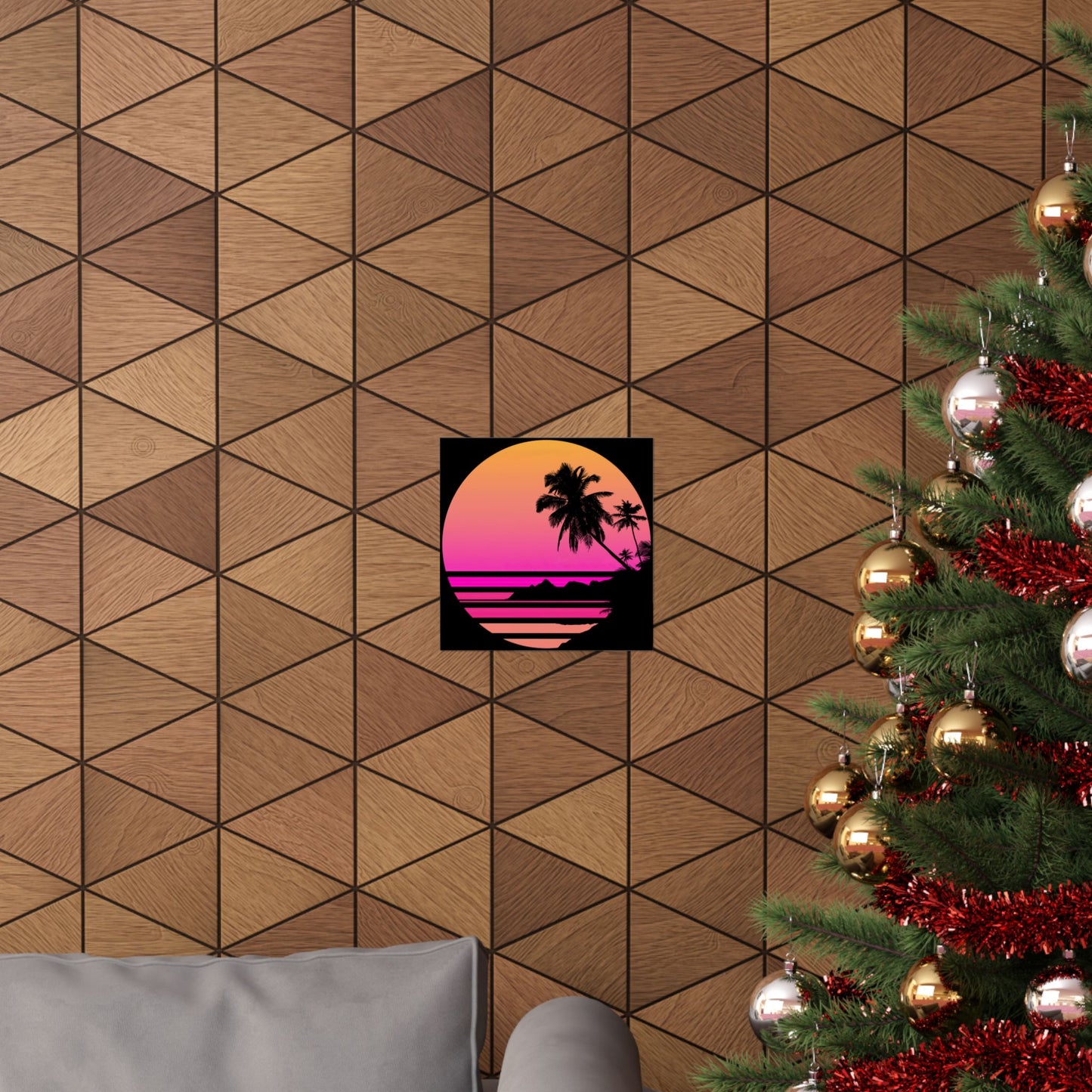 Palm Tree Shirt Tropical Beach Vintage Retro Style 70S 80S - Wall Art