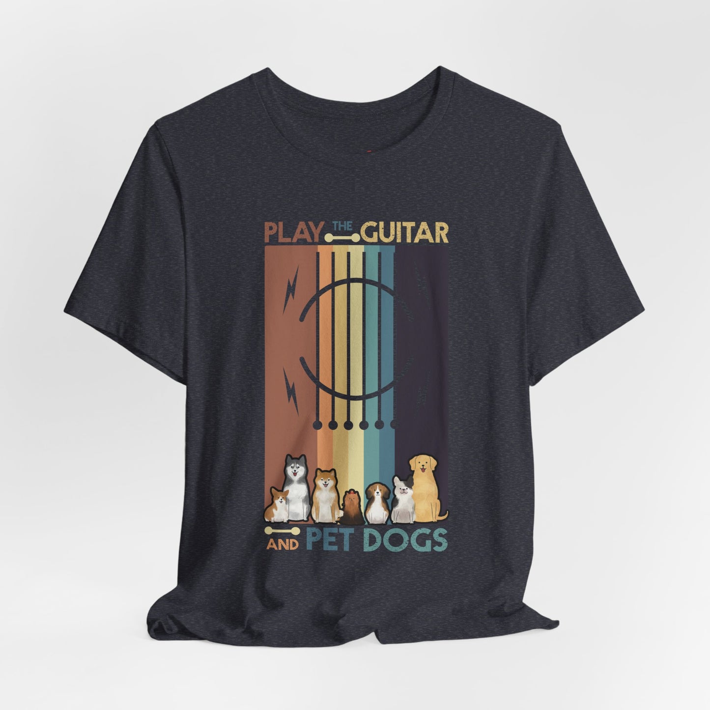 Retro Guitar Player Saying Dog Owner Guitarist I Pet Dogs T-shirt