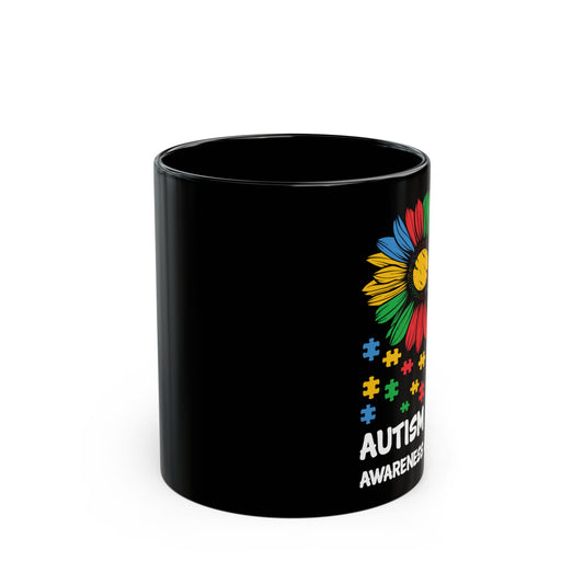 Choose Kind Autism Awareness Month Women Sunflower Mom Gift - Black Mug