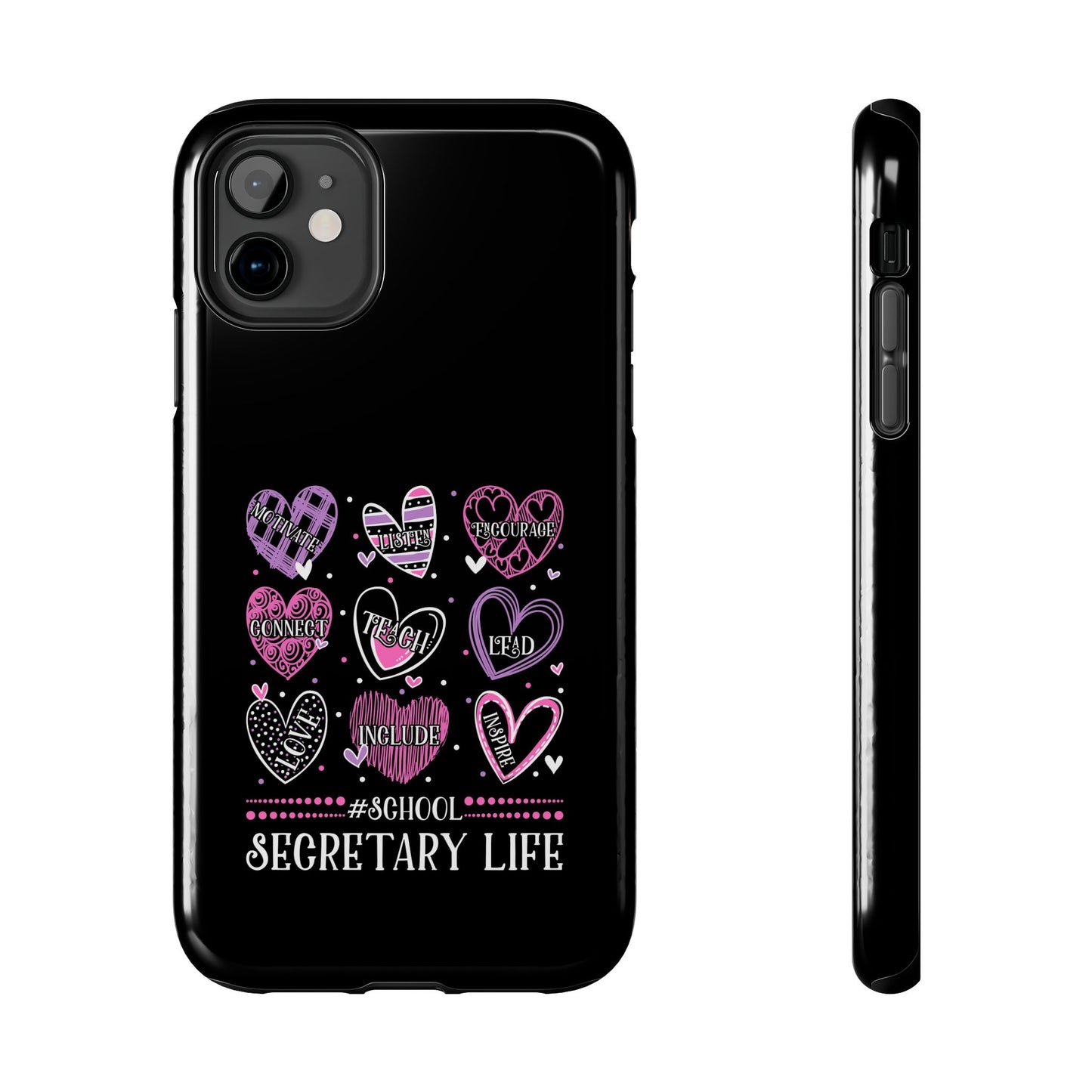 School Secretary Hearts Valentine Valentines Day - Tough Phone Case
