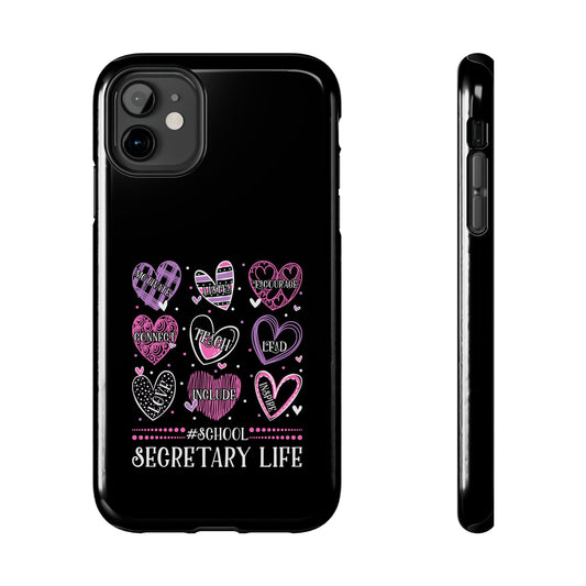 School Secretary Hearts Valentine Valentines Day - Tough Phone Case