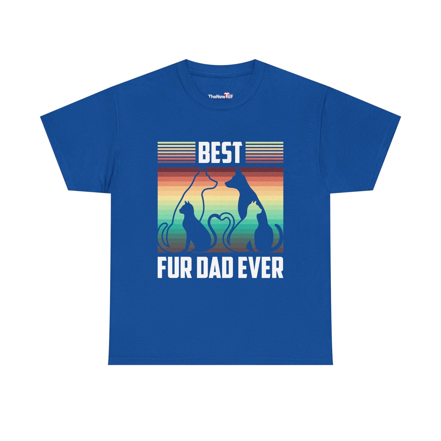 Funny Best Fur Dad Ever Vintage Retro Dog And Cat Owner - Unisex T-Shirt
