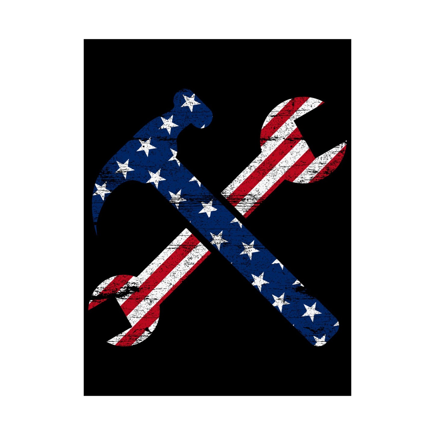 American Flag Ironworker And Tools - Wall Art