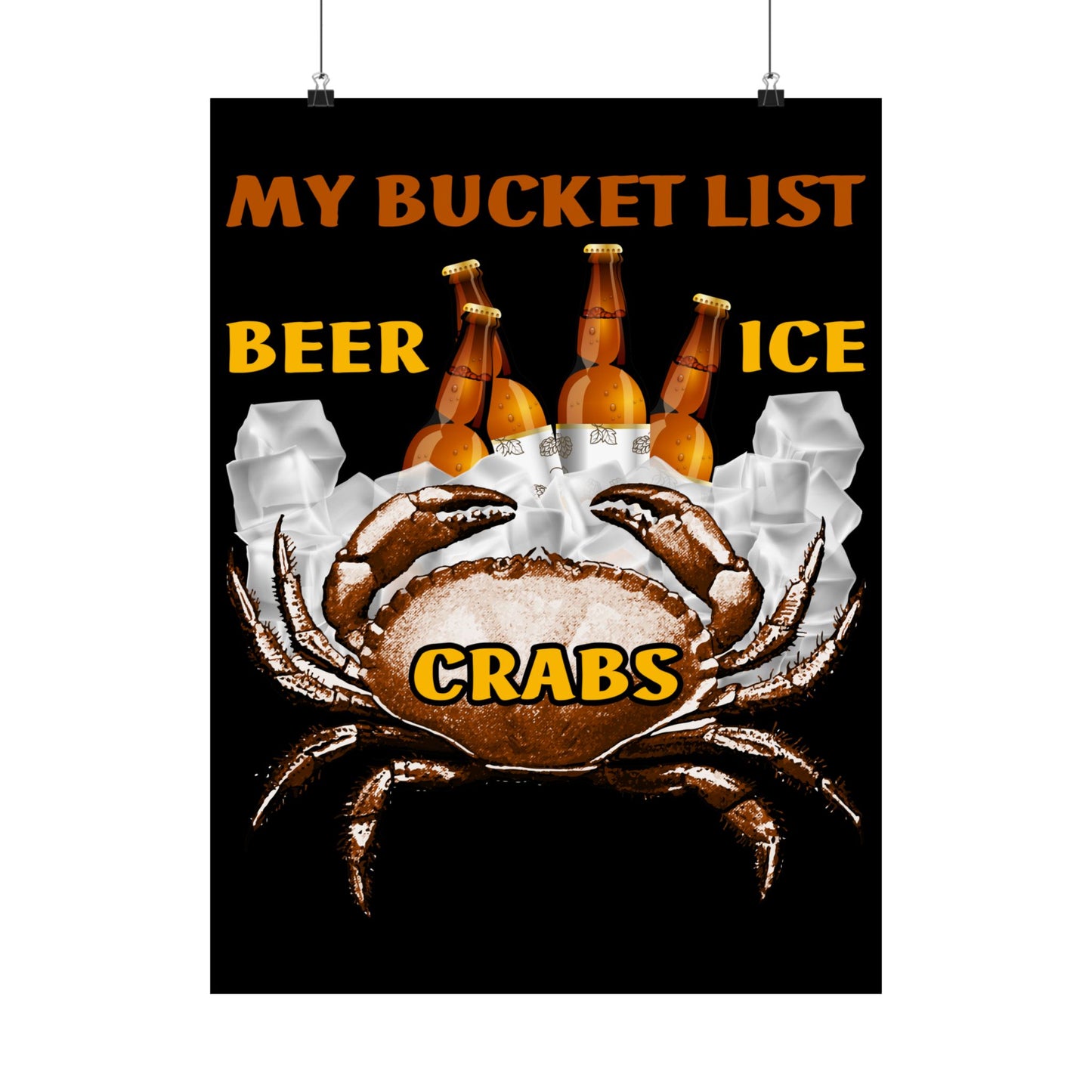 Crab Boil Gift Seafood Bucket List Beer Ice Crabs - Wall Art
