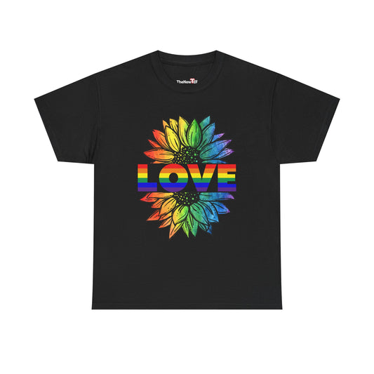 Love Sunflower Floral Lgbtq Rainbow Flag Gay Pride Ally - Unisex T-Shirt