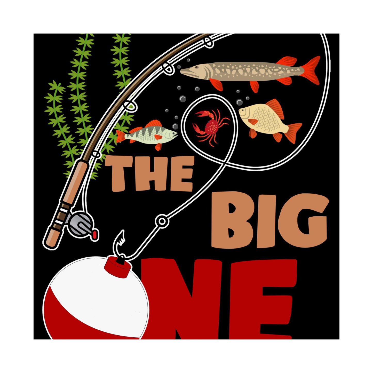 Kids Fishing The Big One Year 1St First Birthday Little Fisherman - Wall Art