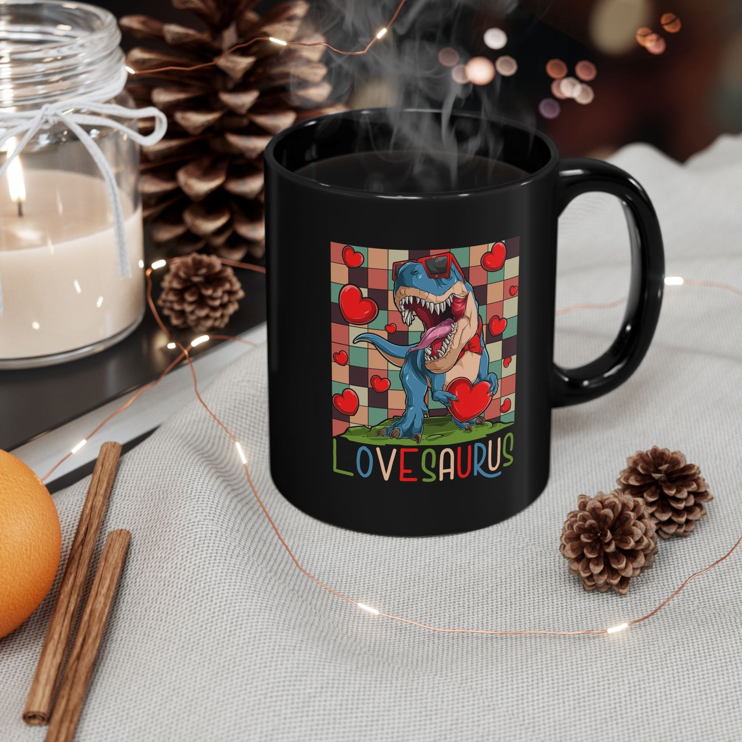Zodiac Taurus Black Ceramic Mug – Colorful Retro Bull Design (11oz & 15oz)