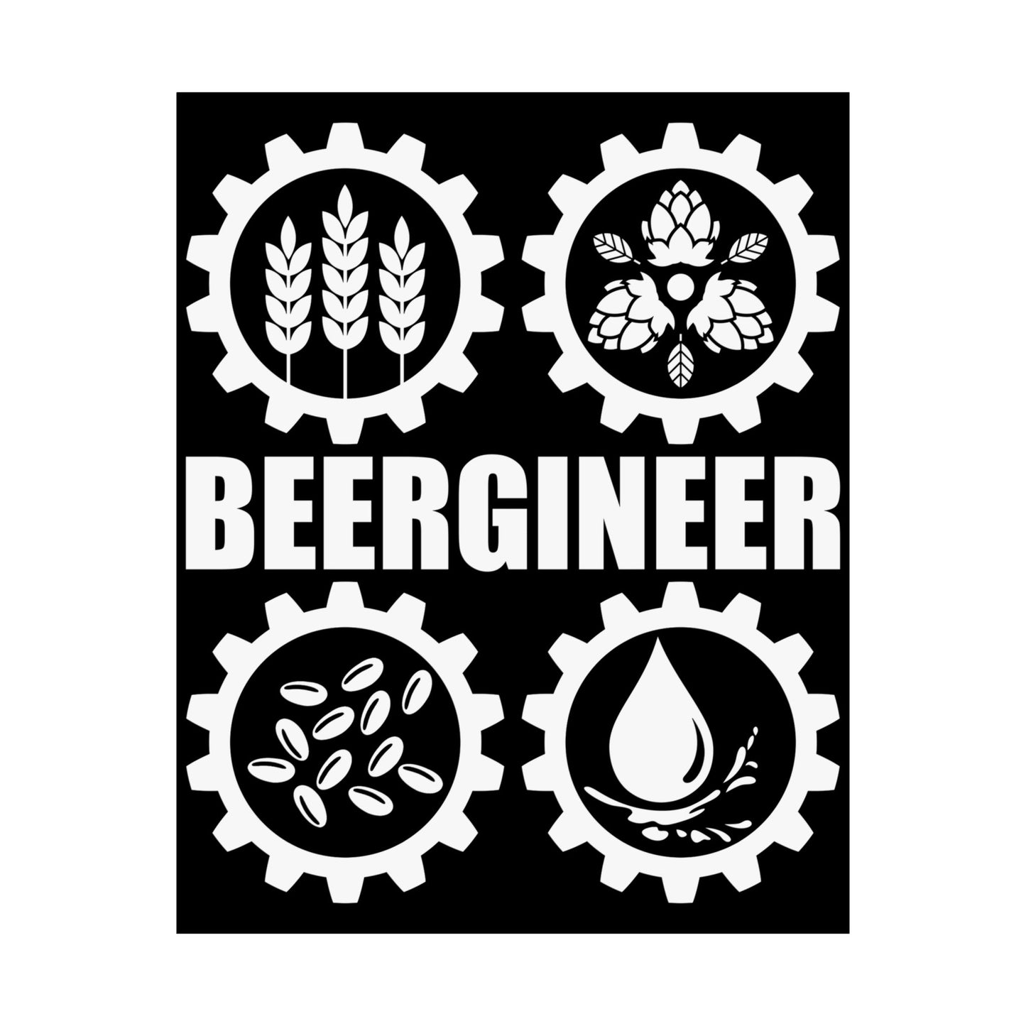 Beergineer Homebrew Home Brewing Craft Beer Brewer - Wall Art