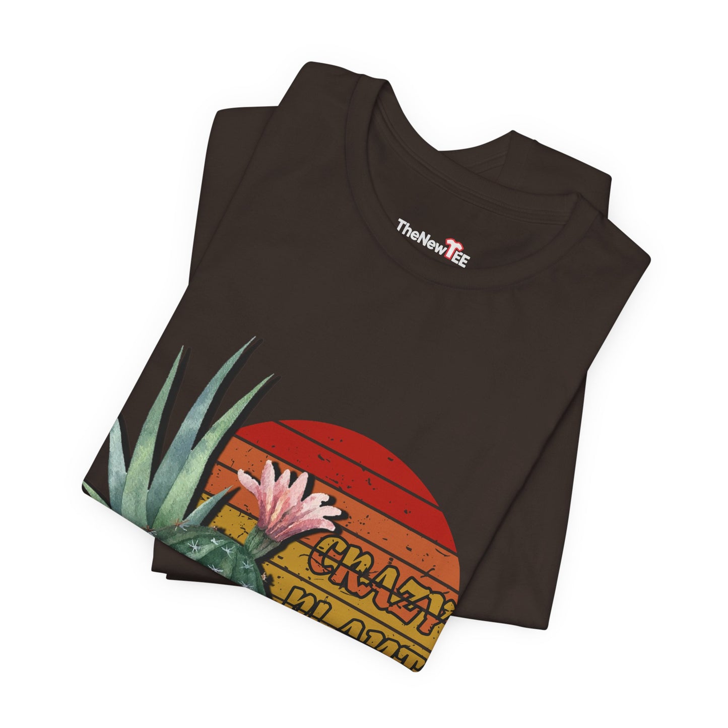 Crazy Plant Lady Cactus Retro Sunset Plant Lover T-Shirt