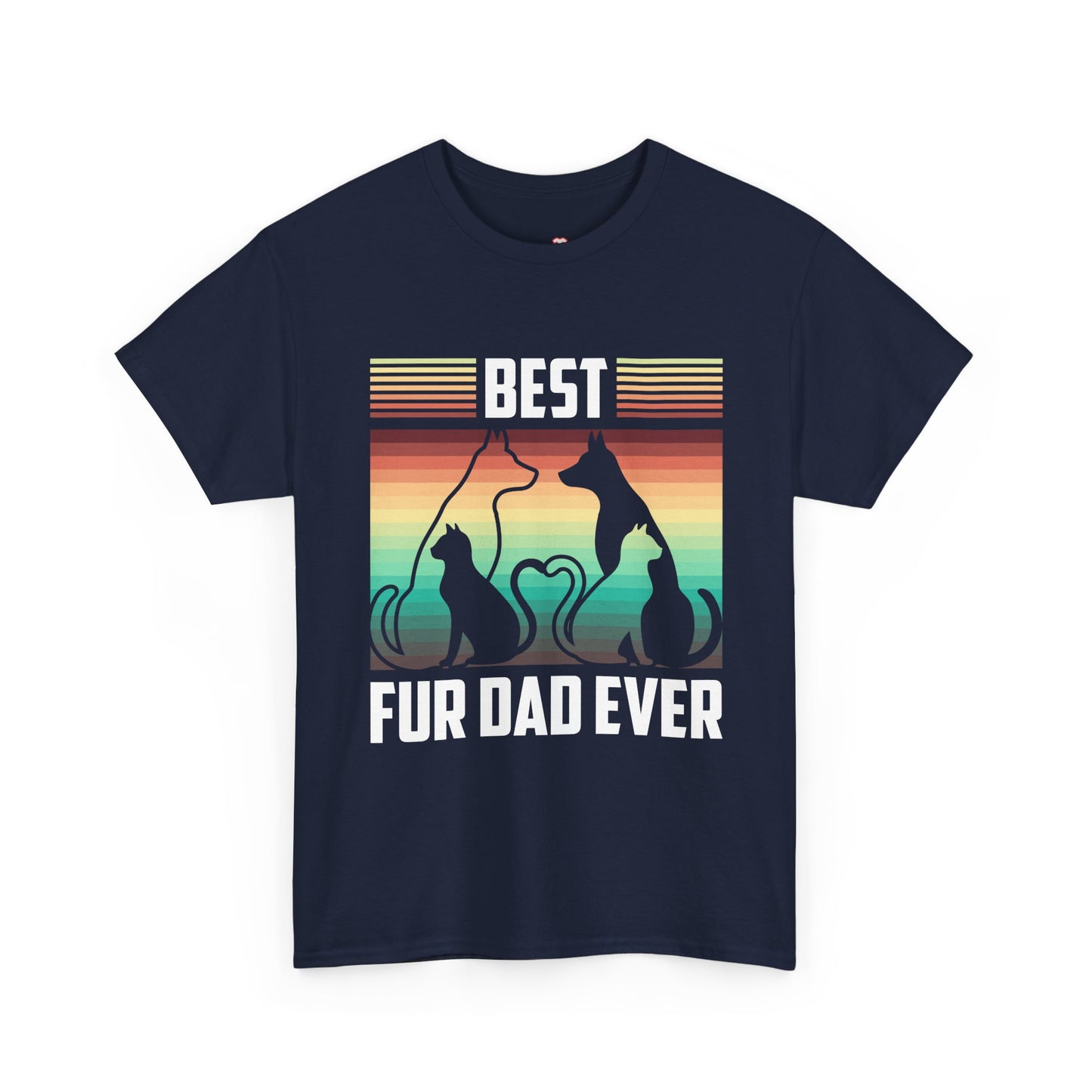 Funny Best Fur Dad Ever Vintage Retro Dog And Cat Owner - Unisex T-Shirt